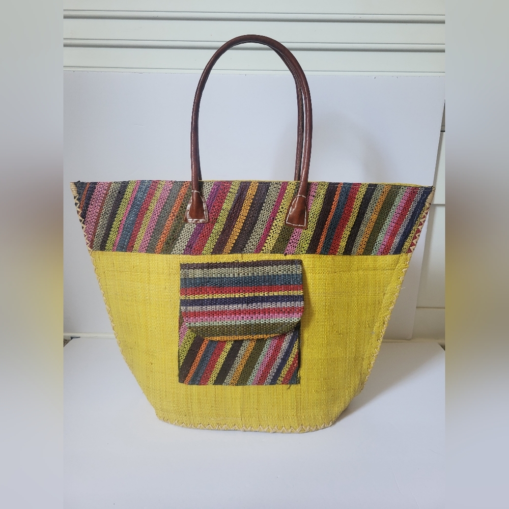 Colorful Striped Tote Bag Handmade In Kenya